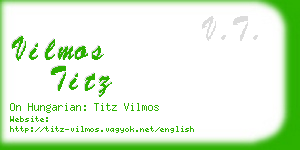 vilmos titz business card